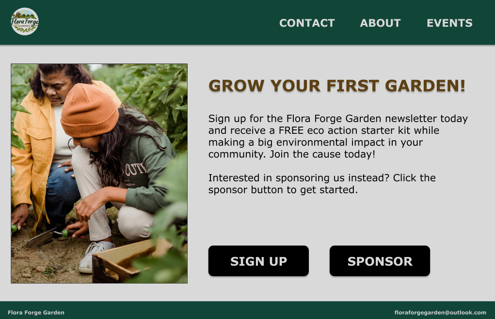 FloraForge Garden Home page