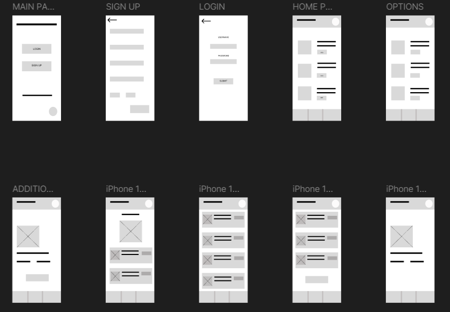 foodtruckapp wireframes screenshot